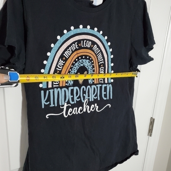 KINDERGARTEN Teacher Boho Rainbow Tee - Picture 4 of 5